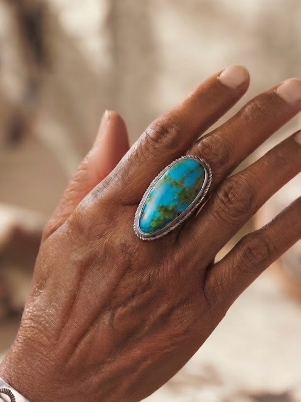925 Turquoise Ring - size 8.5